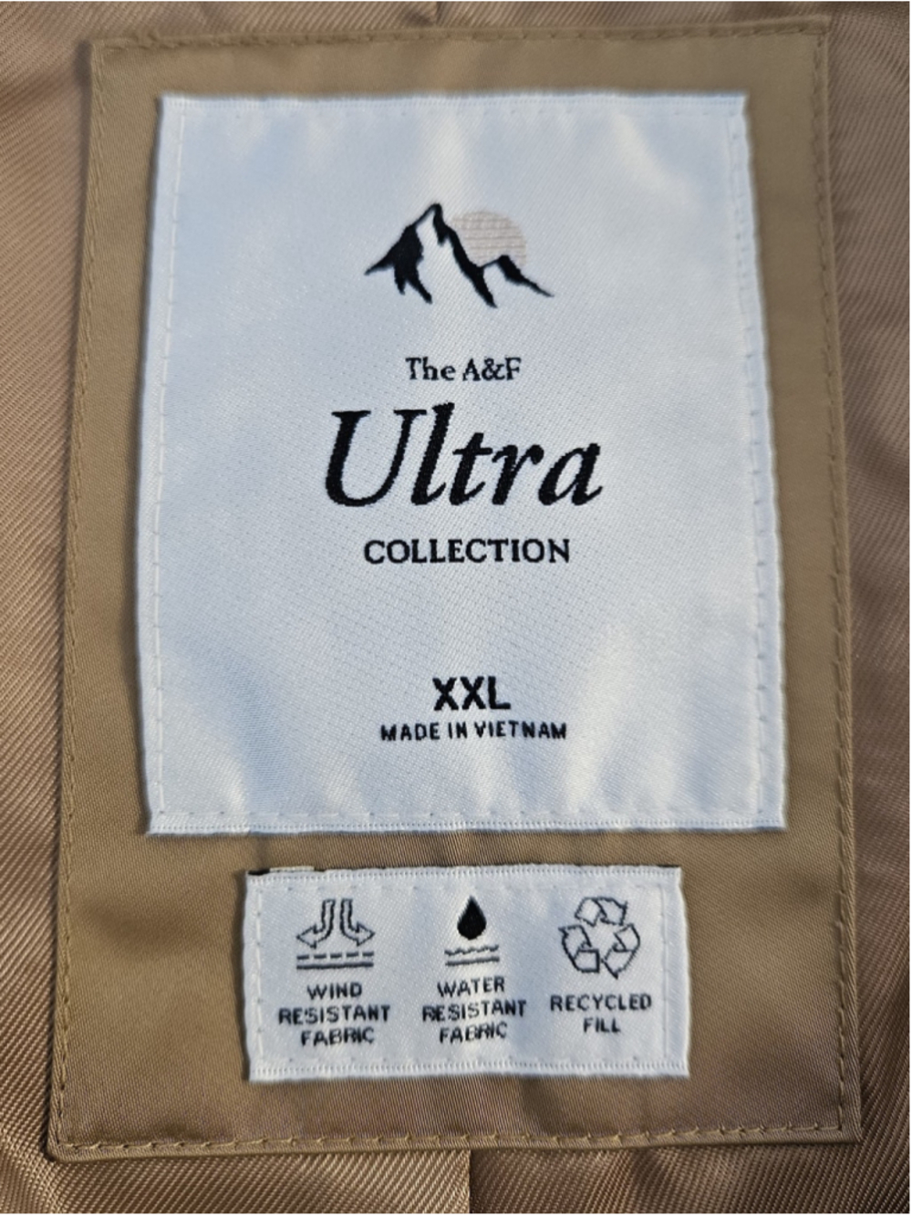 Abercrombie & Fitch Ultra Collection Mini Puffer Jacket Satin Brown Size XXL - Picture 8 of 15